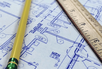 Plano de arquitecto de reforma de un inmueble