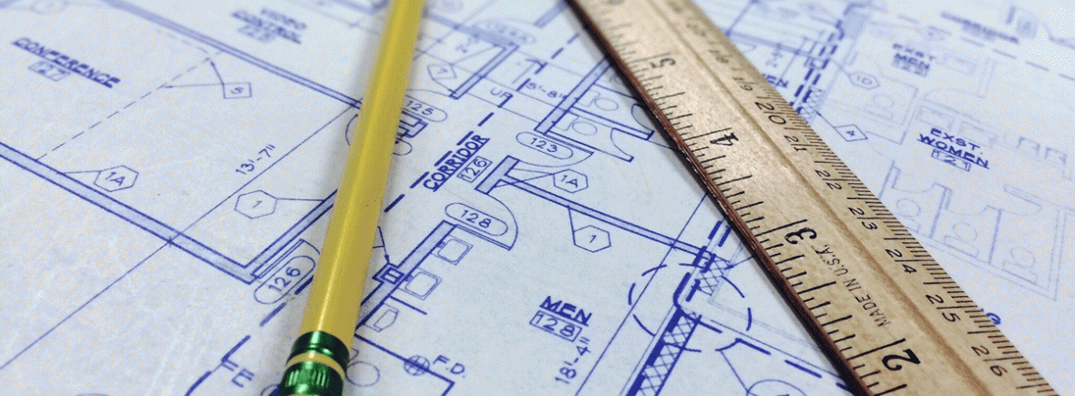 Plano de arquitecto de reforma de un inmueble